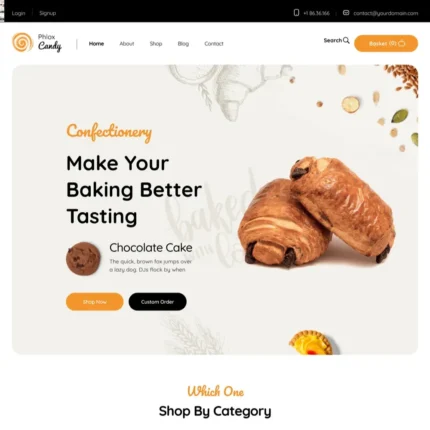 Confectionery Shop Website Design with Free VPS Web Hosting